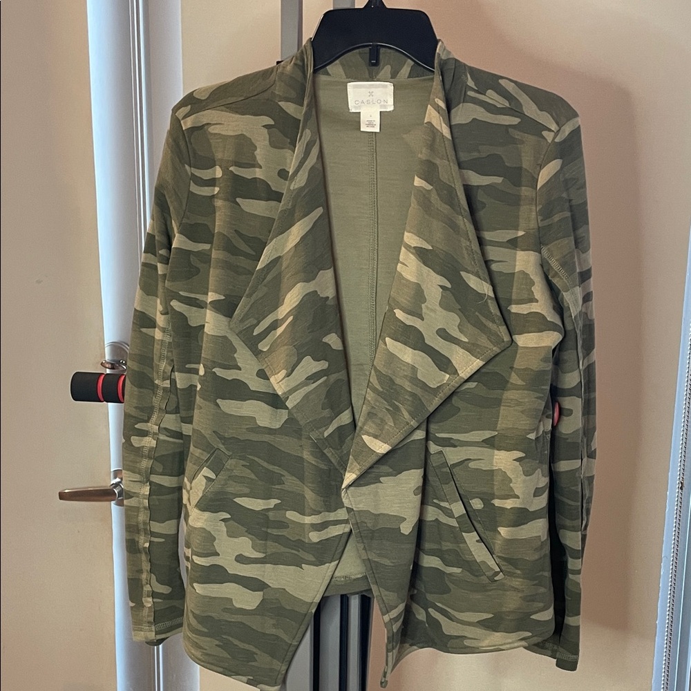 🌟 New Without Tags Caslon Camo Draped Cardigan – Size L